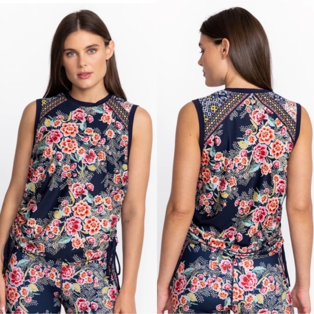 Johnny Was Flower Ruched Top